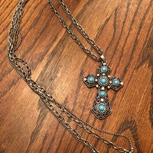Turquoise Cross Necklace